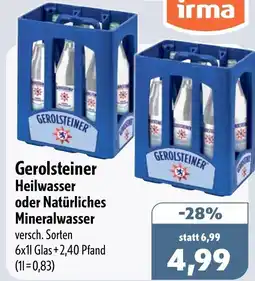 Aktiv Irma Gerolsteiner Heilwasser oder Natürliches Mineralwasser Angebot
