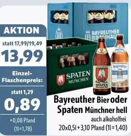 Aktiv Irma Bayreuther Bier oder Spaten Münchner hell Angebot