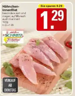 WEZ Schmitz Hähnchen- innenfilet Angebot