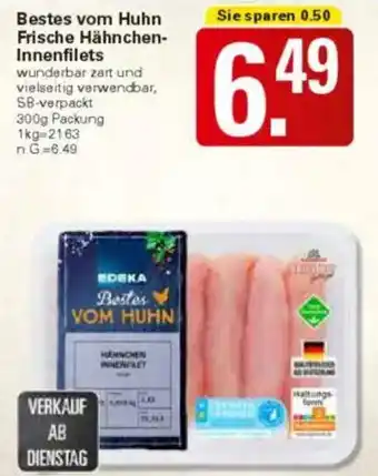 WEZ EDEKA Bestes vom Huhn Frische Hähnchen- Innenfilets Angebot