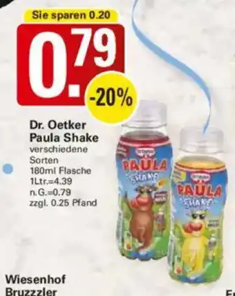 WEZ Dr. Oetker Paula Shake Angebot