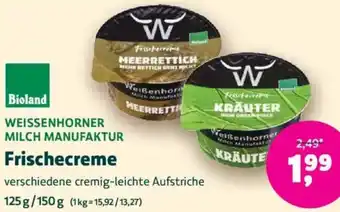 Biomarkt WEISSENHORNER MILCH MANUFAKTUR Frischecreme Angebot