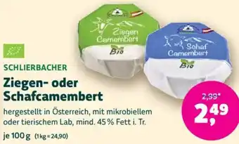 Biomarkt SCHLIERBACHER Ziegen- oder Schafcamembert Angebot