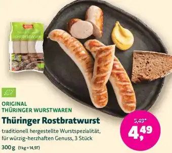 Biomarkt ORIGINAL THÜRINGER WURSTWAREN Thüringer Rostbratwurst Angebot