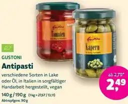 Biomarkt GUSTONI Antipasti Angebot