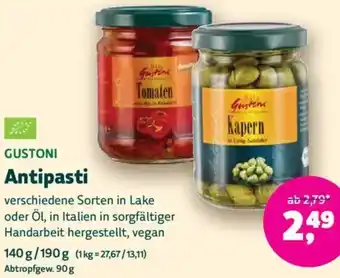 Biomarkt GUSTONI Antipasti Angebot