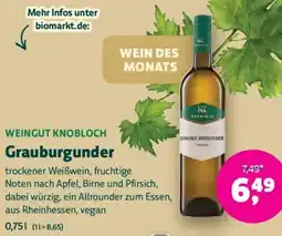 Biomarkt WEINGUT KNOBLOCH Grauburgunder Angebot