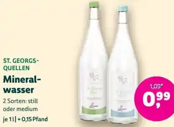 Biomarkt ST. GEORGSQUELLEN Mineralwasser Angebot