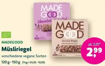 Biomarkt MADEGOOD Müsliriegel Angebot