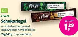 Biomarkt VIVANI Schokoriegel Angebot