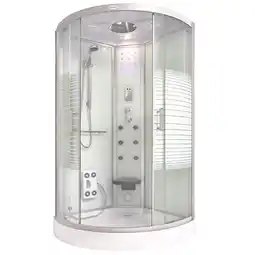 Netto Marken-Discount Home Deluxe Duschkabine mit Wasserfall und Rückenmassage WHITE PEARL - 100 x 100 cm Angebot