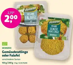 Biomarkt DENNREE Gemüsebratlinge oder Falafel Angebot