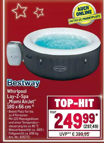 METRO Bestway whirlpool lay-z-spa „miami airjet“ 180 x 66 cm Angebot