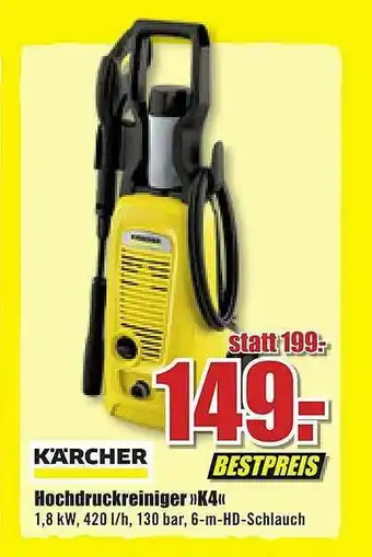 B1 Discount Baumarkt Kärcher Hochdruckreiniger K4 Angebot