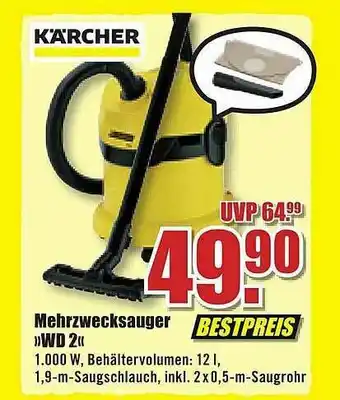 B1 Discount Baumarkt Kärcher Mehrzwecksauger Wd2 Angebot