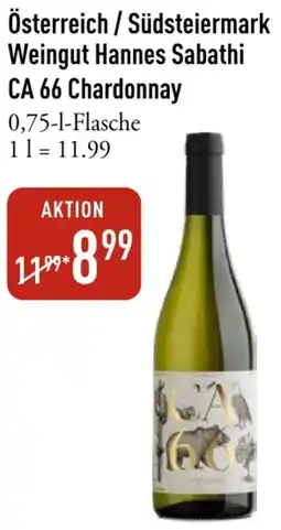 Galeria Markthalle Österreich/Südsteiermark Weingut Hannes Sabathi CA 66 Chardonnay Angebot