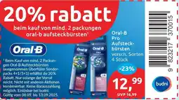 Budni Oral-B Pro Aufsteckbürsten Angebot