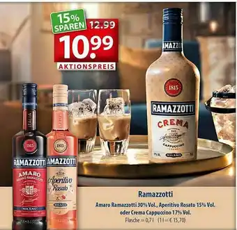 Getränkeland Ramazzotti Amaro Ramazzotti, Aperitivo Rosato Oder Crema Cappuccino Angebot