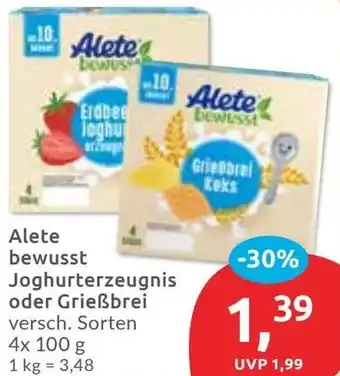 Budni Alete bewusst Joghurterzeugnis oder Grießbrei Angebot