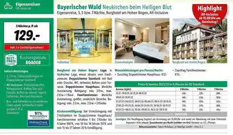 Lidl Reisen Bayerischer Wald Angebot