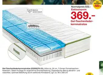 Möbelzentrum Pforzheim Valnatura gel-taschenfederkernmatratze Angebot