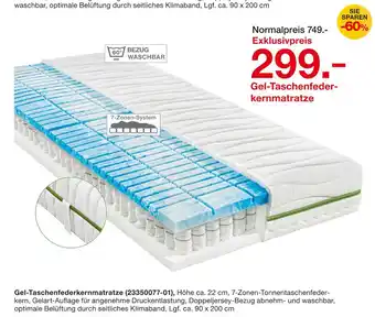 Möbelzentrum Pforzheim Gel-taschenfederkernmatratze Angebot