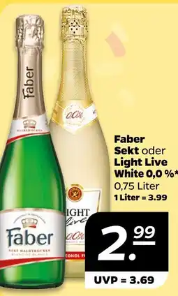 NETTO Faber, oder light live sekt oder white 0,0 % Angebot