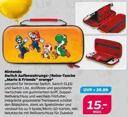 NETTO Nintendo switch aufbewahrungs-/reise-tasche „mario & friends“ orange Angebot