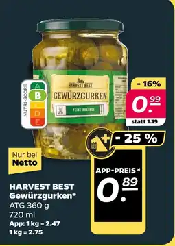 NETTO Harvest best gewürzgurken Angebot