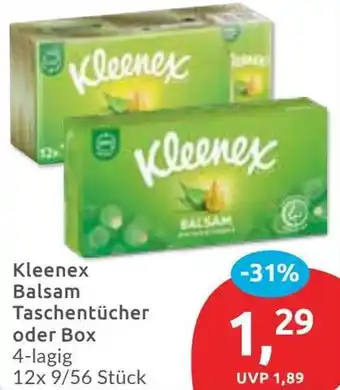 Budni Kleenex Balsam Taschentücher oder Box Angebot