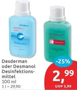 Budni Desderman oder Desmanol Desinfektionsmittel Angebot
