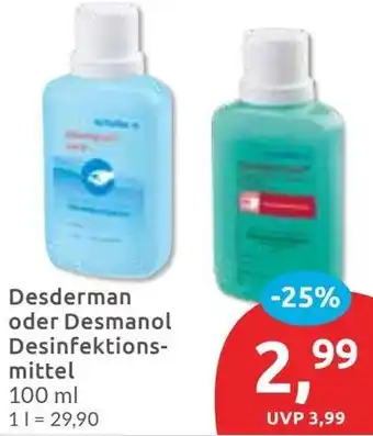 Budni Desderman oder Desmanol Desinfektionsmittel Angebot
