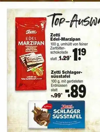 Repo Markt Zetti Edel-marzipan Oder Schlagersüsstafel Angebot