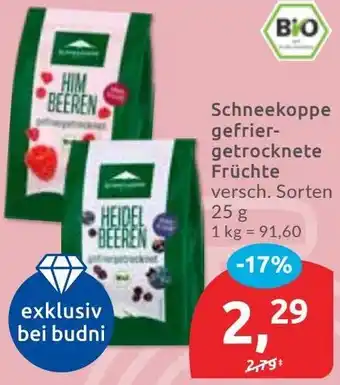 Budni Schneekoppe gefriergetrocknete Früchte Angebot