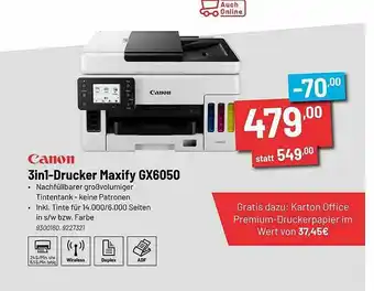 Staples Canon 3in1-drucker Maxify Gx6050 Angebot