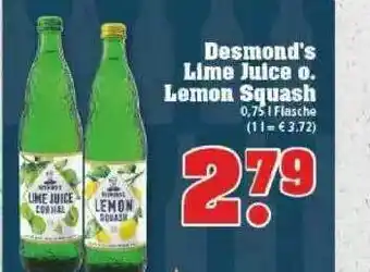 trinkgut Desmond's Lime Juice O. Lemon Squash Angebot