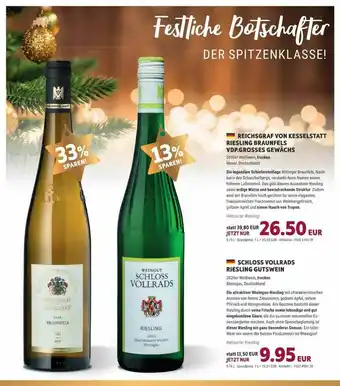 Vino Weinmarkt Reichsgraf Von Kesseltatt Riesling Braunfels Vdp. Grosses Gewächs Oder Schloss Vollrads Riesling Gustswein Angebot