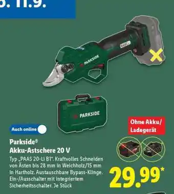 Lidl PARKSIDE Akku-Astschere 20 V Angebot