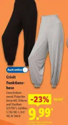 Lidl CRIVIT Funktionshose Angebot