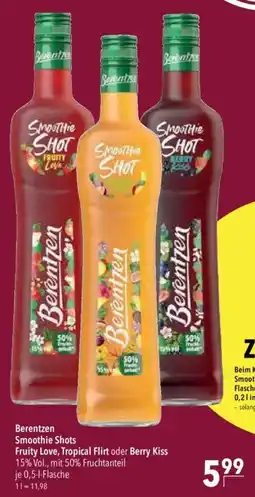 CITTI Markt Berentzen Smoothie Shots Fruity Love, Tropical Flirt oder Berry Kiss Angebot