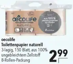 CITTI Markt oecolife Toilettenpapier naturell Angebot