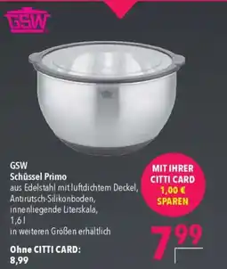 CITTI Markt GSW Schüssel Primo Angebot