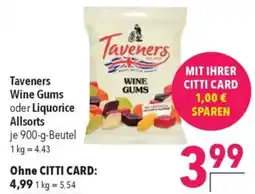 CITTI Markt Taveners Wine Gums oder Liquorice Allsorts Angebot