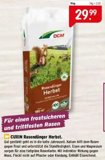 Raiffeisen Markt CUXIN Rasendünger Herbst Angebot