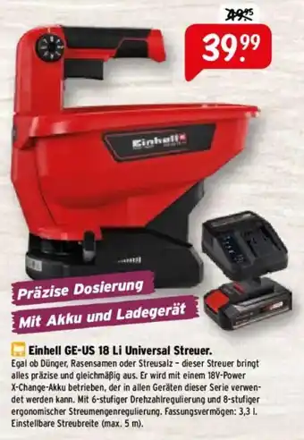 Raiffeisen Markt Einhell GE-US 18 Li Universal Streuer Angebot