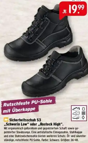 Raiffeisen Markt Sicherheitsschuh S3 Schwerin Low" oder,,Rostock High" Angebot