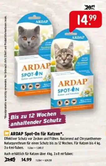 Raiffeisen Markt ARDAP Spot-On für Katzen Angebot