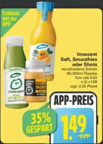 WEZ Innocent Saft, Smoothies oder Shots Angebot