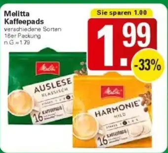 WEZ Melitta Kaffeepads Angebot