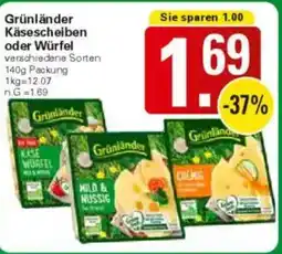 WEZ Grünländer Käsescheiben oder Würfel Angebot